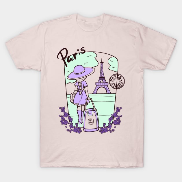 Paris France Travel T-Shirt by Miss_Akane